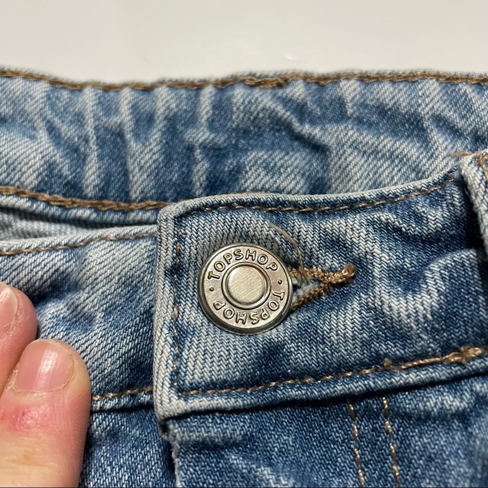 Topshop High Waist High Rose Distressed Mom Jeans Size W28 L30 Streetwear Y2K - Picture 3 of 8